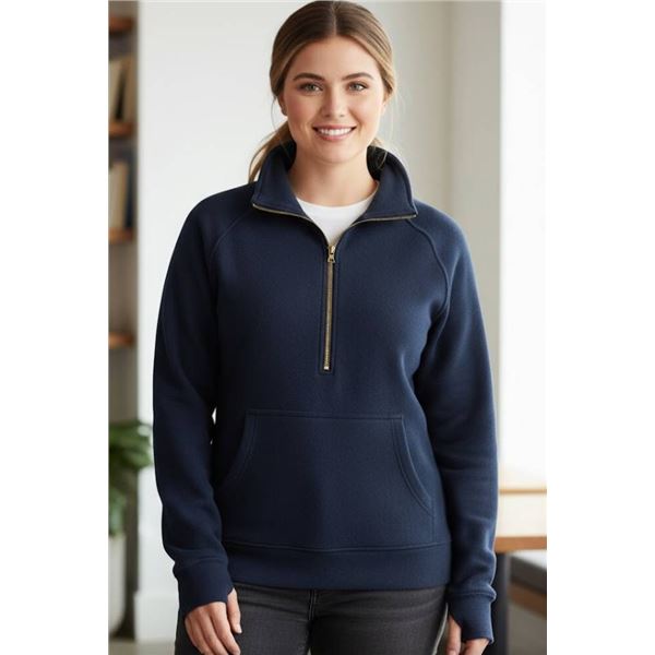 Danskin Women’s Half-Zip Pullover Sweatshirt – XL/TG, Navy