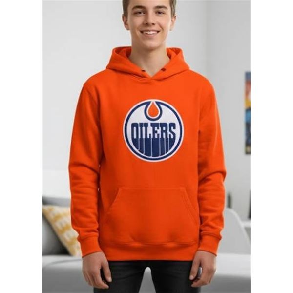 NHL Edmonton Oilers Hoodie XL/14-16, Orange with Logo