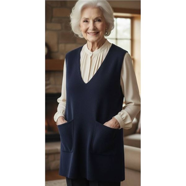 Sleeveless Knit Sweater Vest – Acrylic Blend, Size S