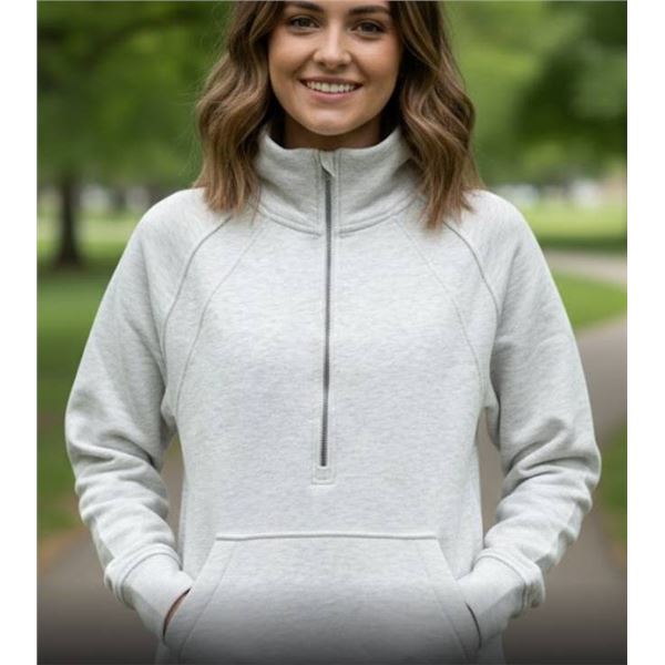 Costco D31 Midweight Quarter-Zip Pullover, M/M, Light Gray