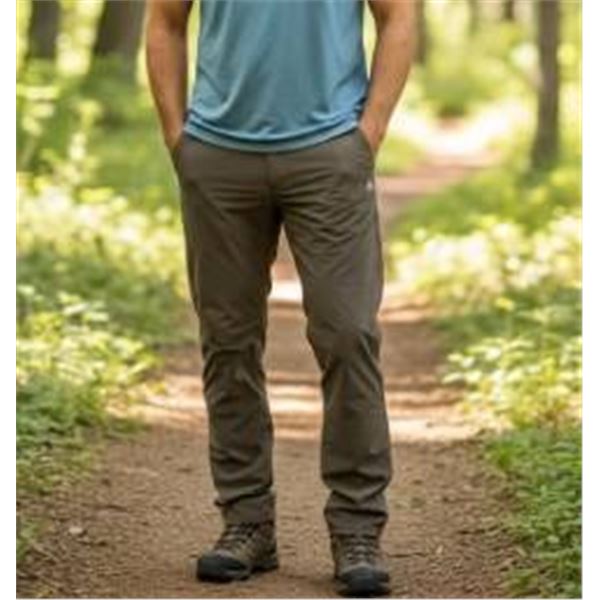 Gray-Colored Pants with Lightweight Fabric Construction