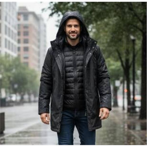 Hunter M/M Black Rain Jacket with Detachable Hood, Model 1898760