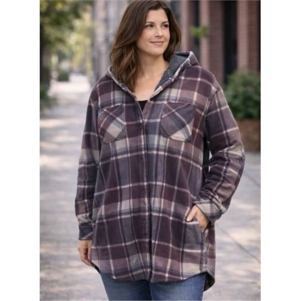 Realtree XL/TG Hooded Plaid Shirt with Fleece Lining
