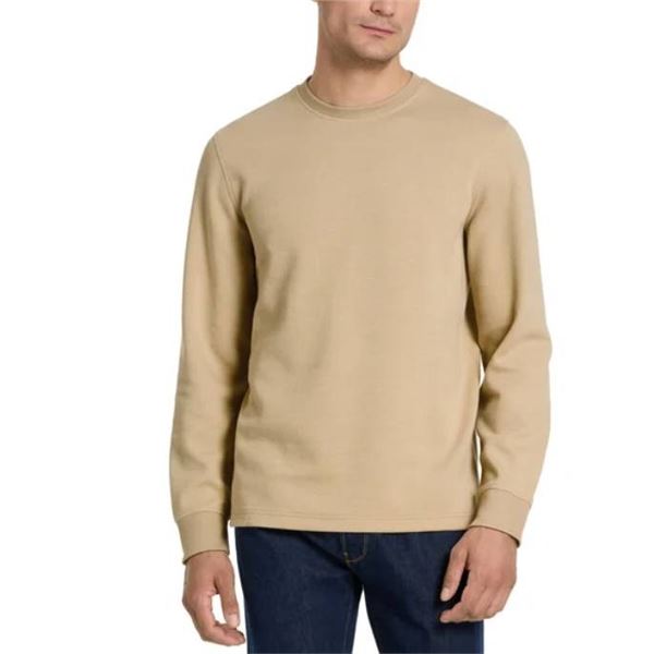 Van Heusen XL Long Sleeve Crew, Tan, Model 1982628