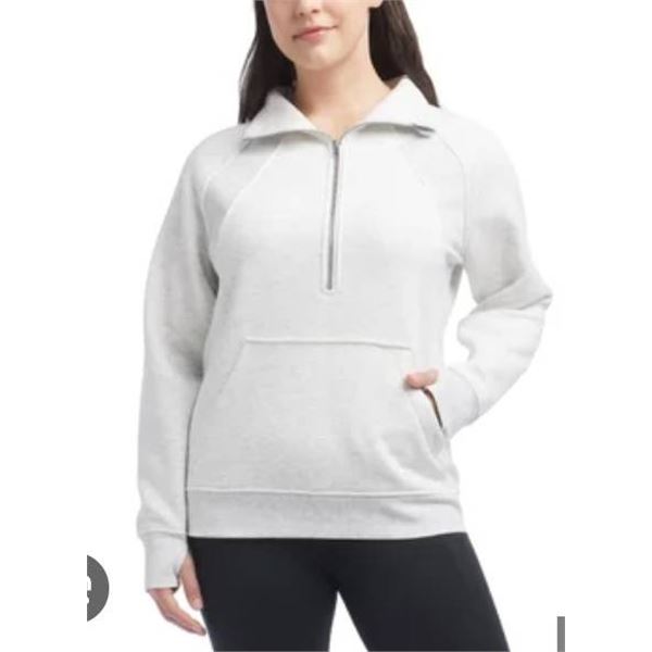 Danskin Women’s Half-Zip Pullover Sweatshirt, Gray, Size M