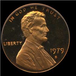 1979S Lincoln Cent Coin T2 GEM Graded ICG PR70 DCAM (COI-6403)