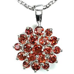 18.4ct Deluxe Top Orange Mozambique Garnet Sterling Pendant (JEW-1561)