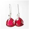 Image 1 : 38.35ct Splendid Earrings Trillion Cut Top Red Topaz  (JEW-1567)