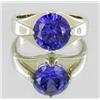 Image 1 : Classical Purple Lab Sapphire  White Gold Vermeil Ring Sz:8  (JEW-1612)