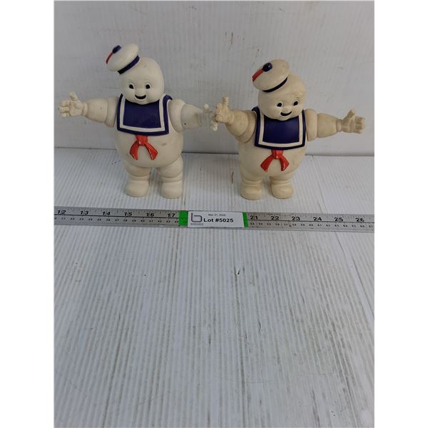 (2) Stay Puft Marshmallow Man Figures-Kenner Mid 80's