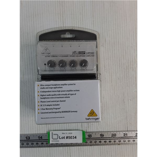 Microamp HA400 Ultra Compact 4 Channel Stereo Headphone Amplifier