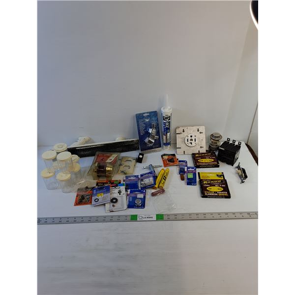 Assorted  - Misc. Hardware - Faucet Repair, Drywall Sander, Deadbolt,  Staples)