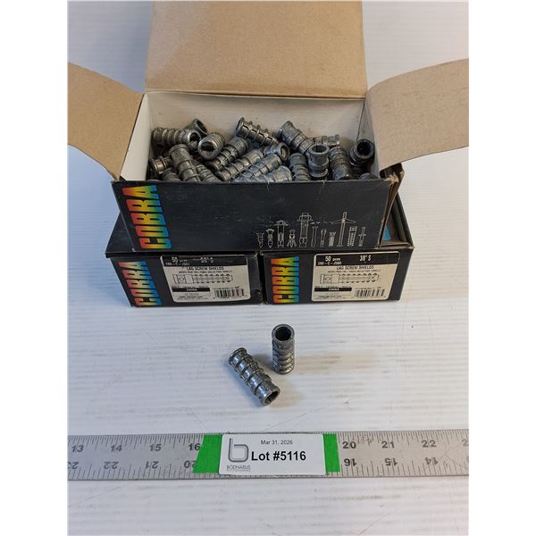 (150) Cobra - 3/8" S Lag Screw Shields (50/Box)