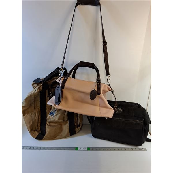 (3) Luggage - Black 'American Tourist' Carry On, Pink/Brown Leather Bugatti Bag