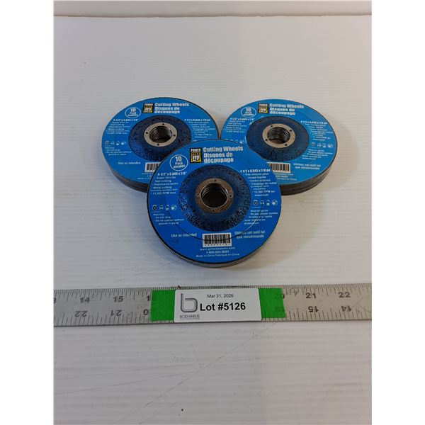 (30) Grinder 4 1/2"  Cutting Wheels  - Powerfist (10/Package)