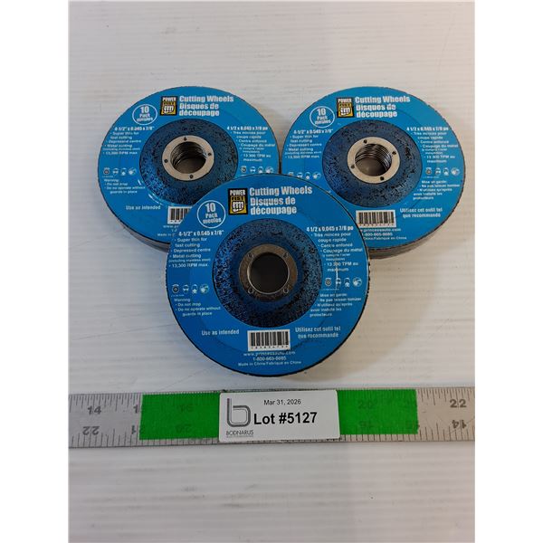 (30) Grinder 4 1/2" Cutting Wheels  - Powerfist (10/Package)