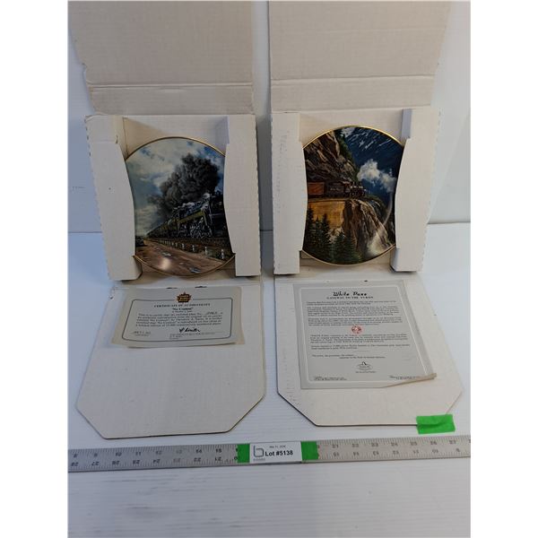 (2) Bradford Exchange  - Souvenir Plates  (1)  'No Contest' (2) White Pass