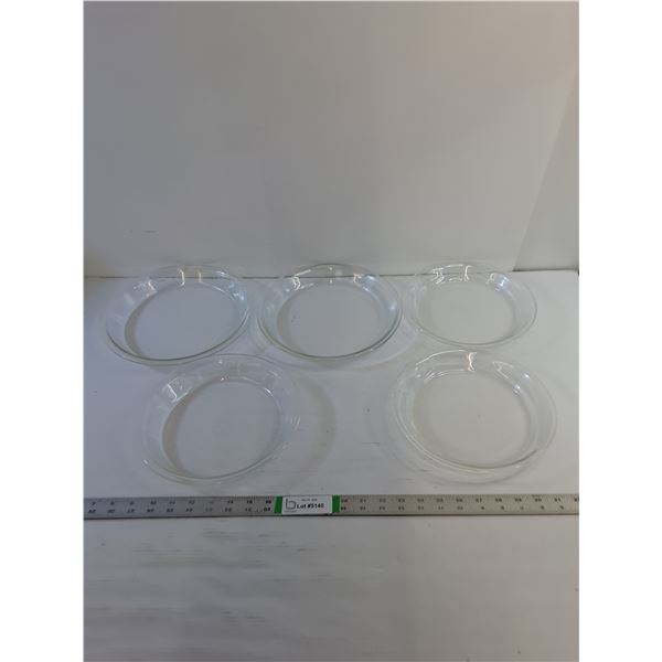 (5) Glass Pie Baking Dishes (1) 9" Pyrex (1) 10" Pyrex