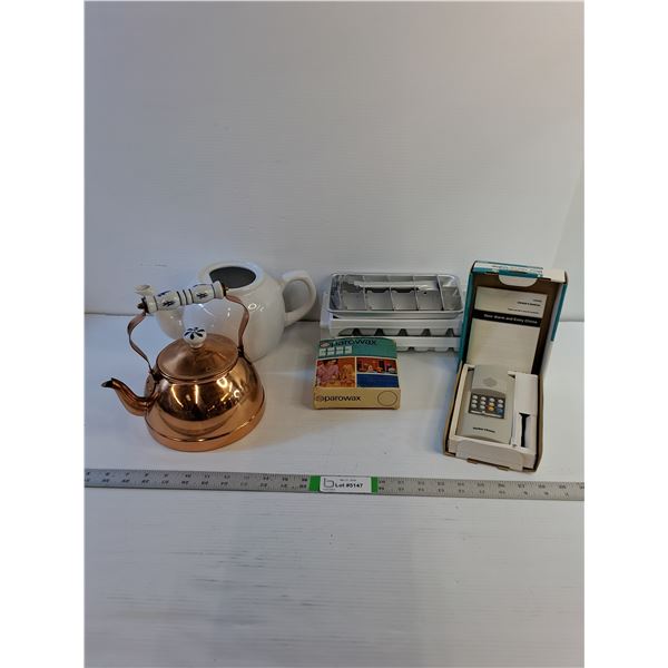 Assorted  - Copper Teapot, White Teapot (No Lid) Ice Trays