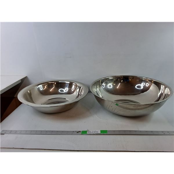 (2) Stainless Steel Mixing Bowls Up to 18.5"