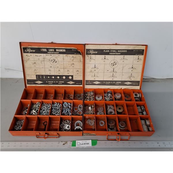 Assorted Washers & Metal Storage Cases - PICK UP