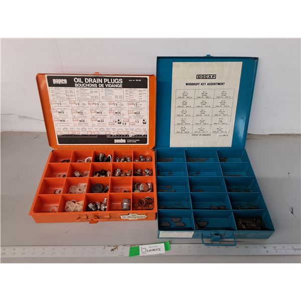 Oil Drain Plugs, Woodruff Keys & (2) Storage Cases - PICK UP