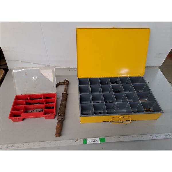 Slide Hammer Nail Puller, Fastener Pieces, (2) Storage Boxes - PICK UP