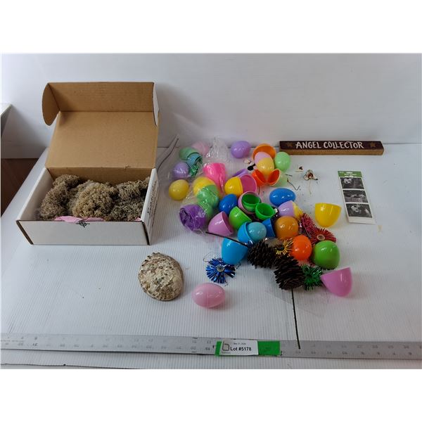 Plastic Eggs, Decorative Shell & Lichen, Misc.