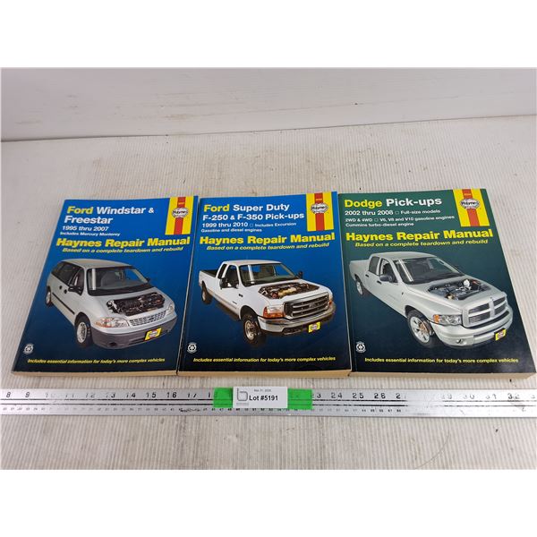 Haynes Repair Manuals - Ford Windstar & Freestar, Ford Super Duty & Dodge Pick Ups