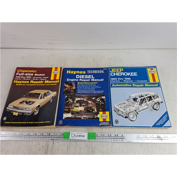 Haynes Repair Manuals - Chevrolet, Diesel Engine Repair & Jeep Cherokee