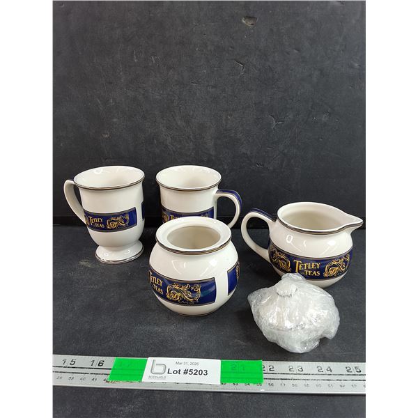 Ceramic Tetley Teas and Cream & Sugar Set - New
