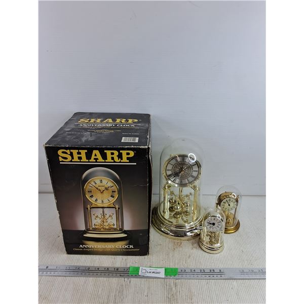 (2) Quartz & (1) Mechanical Anniversary Clocks - As Is