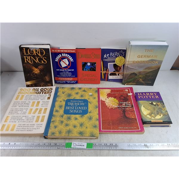 Assorted Books - The Lord of the Rings, Harry Potter, The German Cookbook