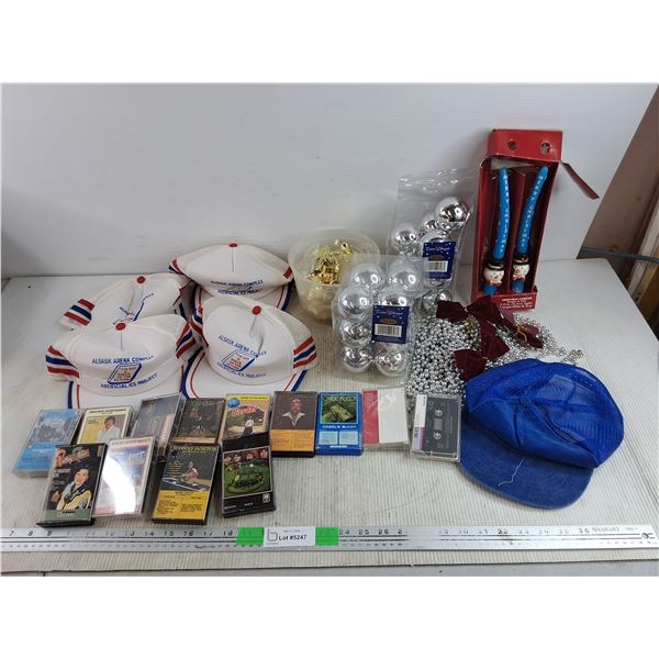 Alsask Arena Ball Caps, Cassette Tapes, Christmas Ornaments & Candles