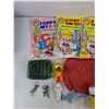 Image 2 : Coloring Books, Fisher Price Toy Musical Radio, Faux Leather Purse, Assorted Toys