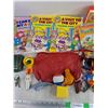 Image 3 : Coloring Books, Fisher Price Toy Musical Radio, Faux Leather Purse, Assorted Toys