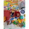 Image 5 : Coloring Books, Fisher Price Toy Musical Radio, Faux Leather Purse, Assorted Toys