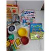 Image 7 : Coloring Books, Fisher Price Toy Musical Radio, Faux Leather Purse, Assorted Toys