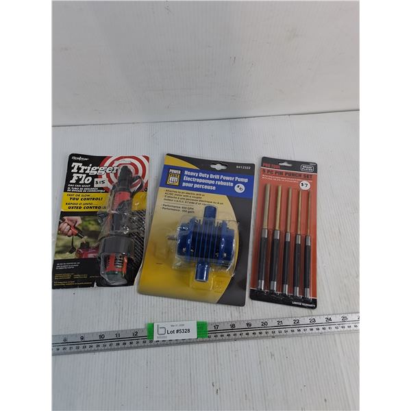 Scepter Trigger Flo, Powerfist Heavy Duty  Drill Power Pump,  Pro Tool 5 Piece  Pin Punch Set