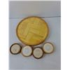Image 2 : Wicker Butterfly Serving Tray 11.25" & Coasters