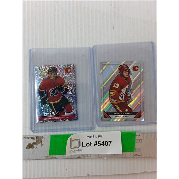 (2) Johnny Gaudreau Topps Sticker Album Card &  Panini Foil Card- Cannot Authenticate