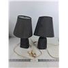 Image 1 : (2) Black Lamps - One Powers On, H 14" - PICK UP ONLY