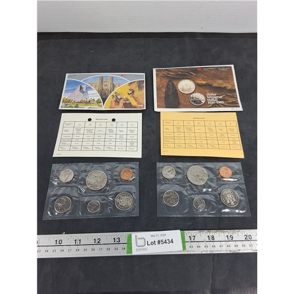 (2) Uncirculated Royal Canadian Mint Coins Set - 1984