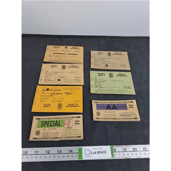 (7) World War II Ration Coupon Books