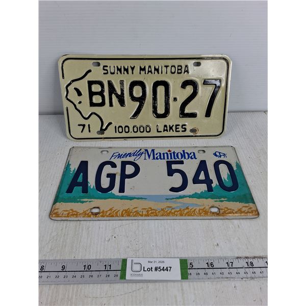 (2) Manitoba License Plates