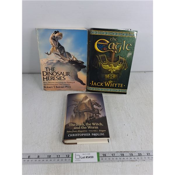 (3) Assorted Novels- The Eagle, The Dinosaur Heresies