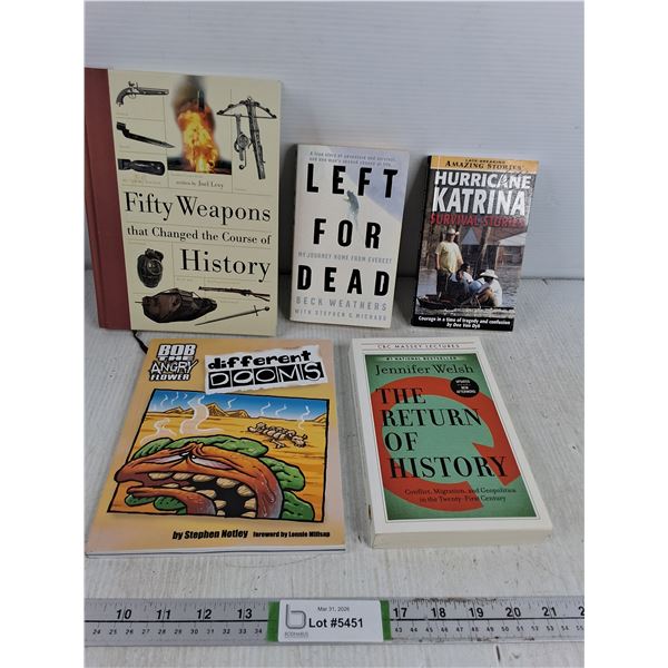 (5) Assorted Books- Left for Dead, Hurricane Katrina
