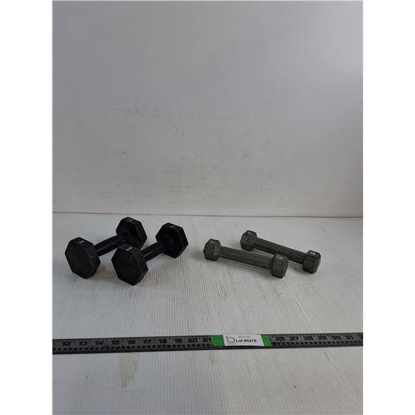 (2) Sets of Iron Hex Dumbbells 5lbs & 3lbs - PICK UP