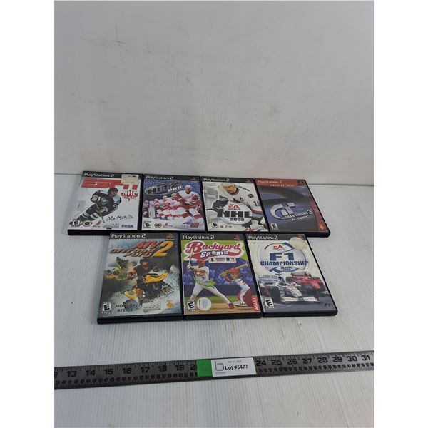 (7) Play Station 2 Games-ESPN, NHL Hitz Pro, Grand Turismo, Misc