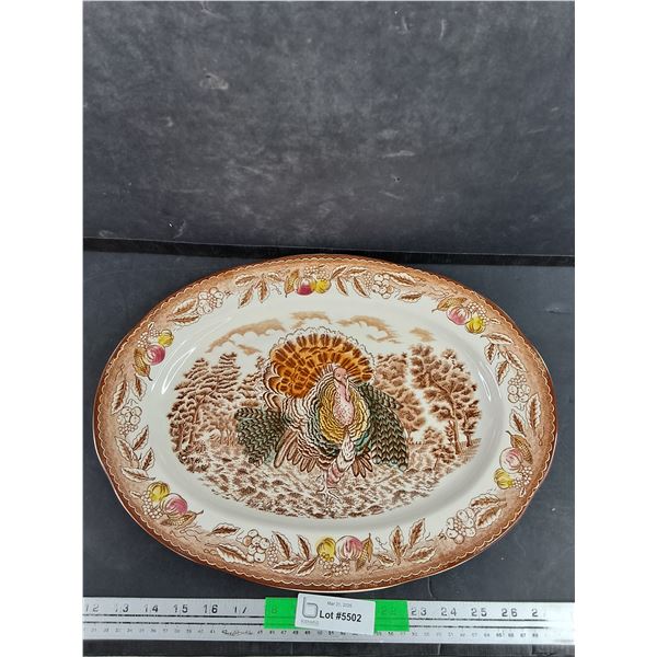 Ceramic Turkey Serving Platter 16" x 12"